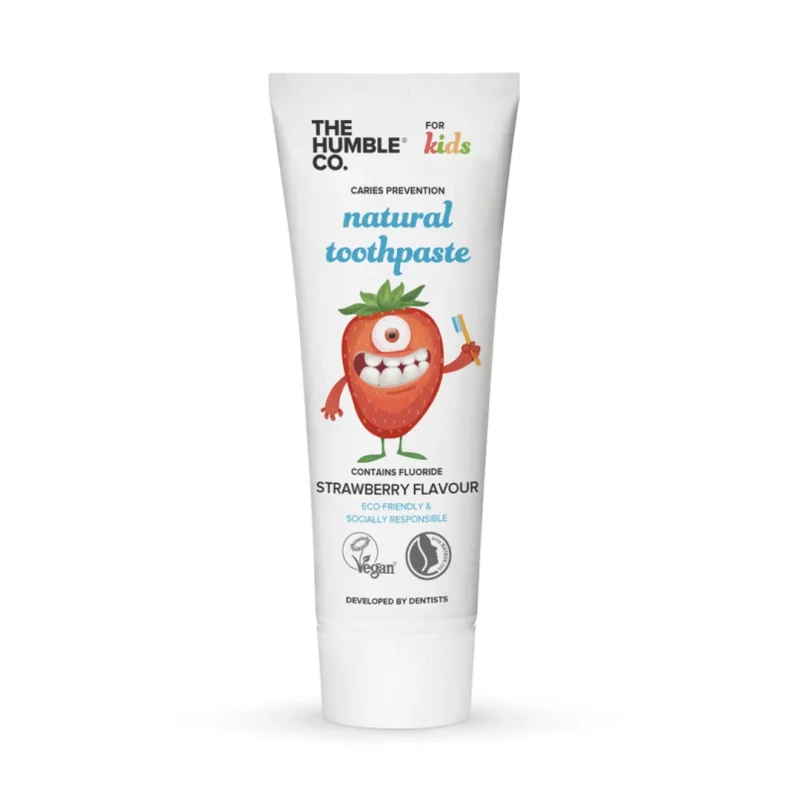 Pastă de dinți naturală pentru copii cu aromă de căpșuni, 75 ml, The Humble Co. — preț și oferte