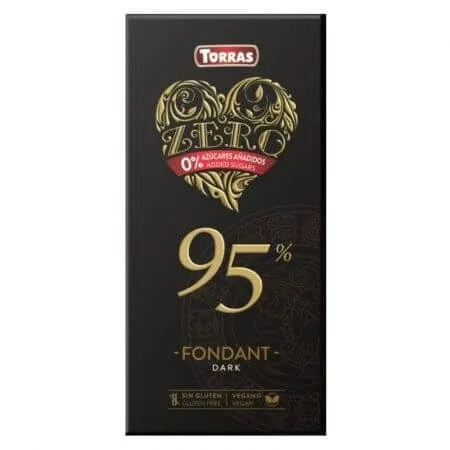 Ciocolata neagra cu 95% cacao, 75 g, Torras — preț și oferte
