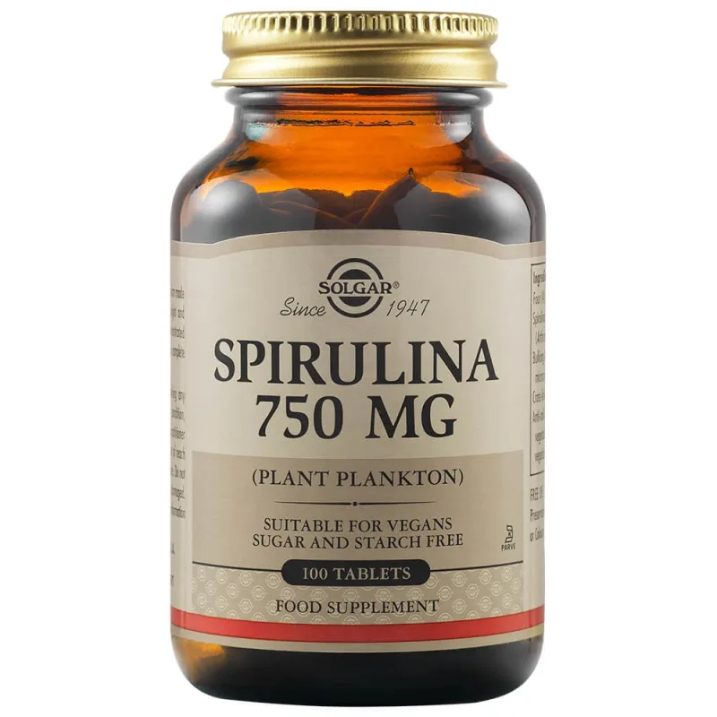 Spirulina 750 mg, 80 capsule vegetale, Solgar — preț și oferte