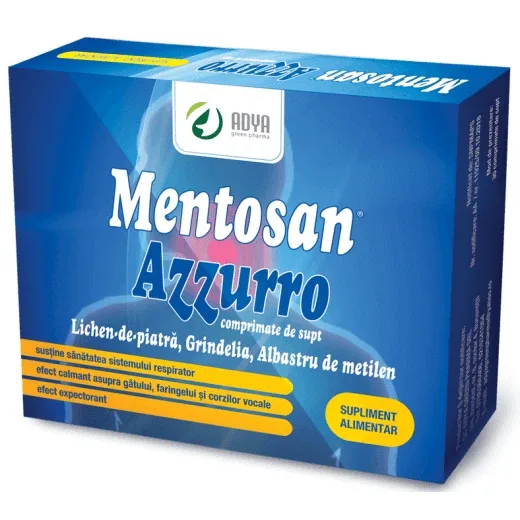 Mentosan Azzurro, 21 comprimate, Adya Adya GreenPharma — preț și oferte