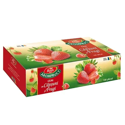 Ceai cu căpșuni și fragi Aromfruct, 100 plicuri, Fares — preț și oferte