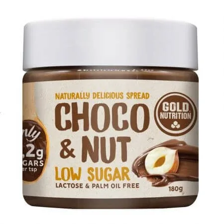 Crema tartinabila cu ciocolata si alune, 180 g, Gold Nutrition — preț și oferte