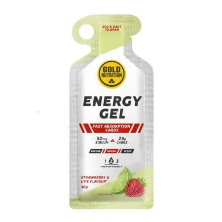 Gel energizant cu aroma de capsuni si lime Energy, 40 g, Gold Nutrition — preț și oferte