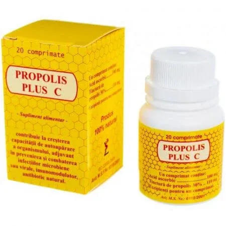 Propolis Plus C, 20 comprimate, Elidor — preț și oferte