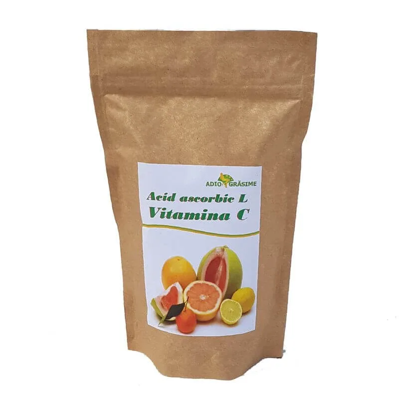 Vitamina C pulbere (acid ascorbic-L) Adio grăsime, 500 g, Micul Rege — preț și oferte