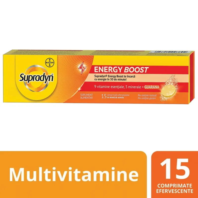Multivitamine si minerale Supradyn Energy Boost, 15 comprimate efervescente, Bayer — preț și oferte