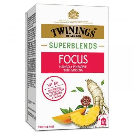 Ceai din plante Focus Superbends, 18 plicuri, Twinings — preț și oferte