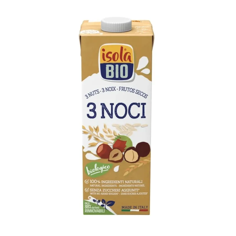 Bautura vegetala Bio din alune, migdale, nuci de macadamia, 1l, Isola Bio — preț și oferte