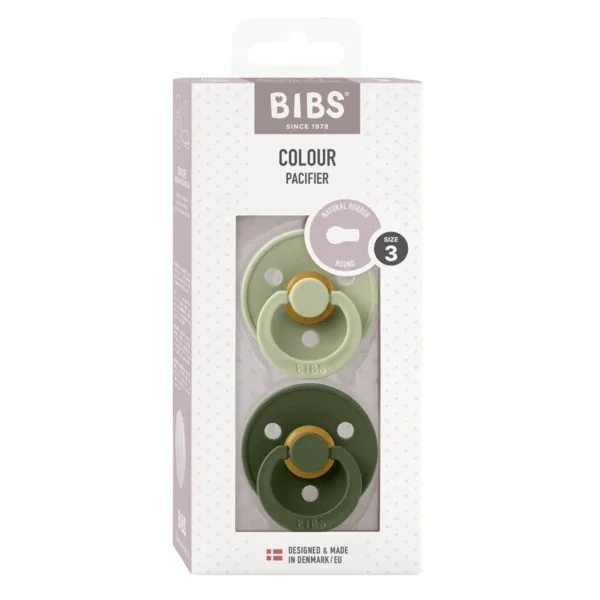 Set 2 suzete Colour Latex, 18-36 luni, Sage/Hunter Green, Bibs — preț și oferte