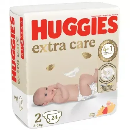 Scutece de schimb Extra Care, Nr. 2, 3-6 kg, 24 bucati, Huggies — preț și oferte