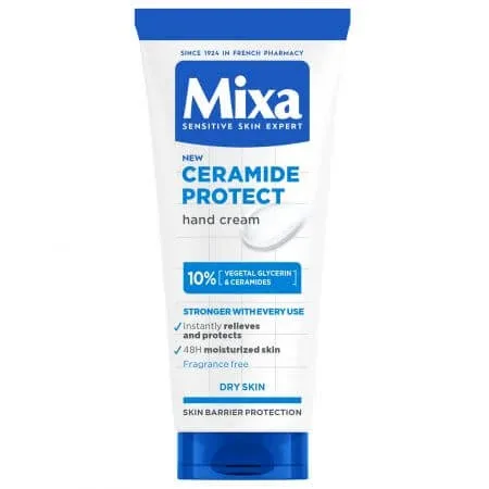 Crema de maini cu 10% Glicerina vegetala si Ceramide pentru pielea uscata Ceramide Protect, 100 ml, Mixa — preț și oferte