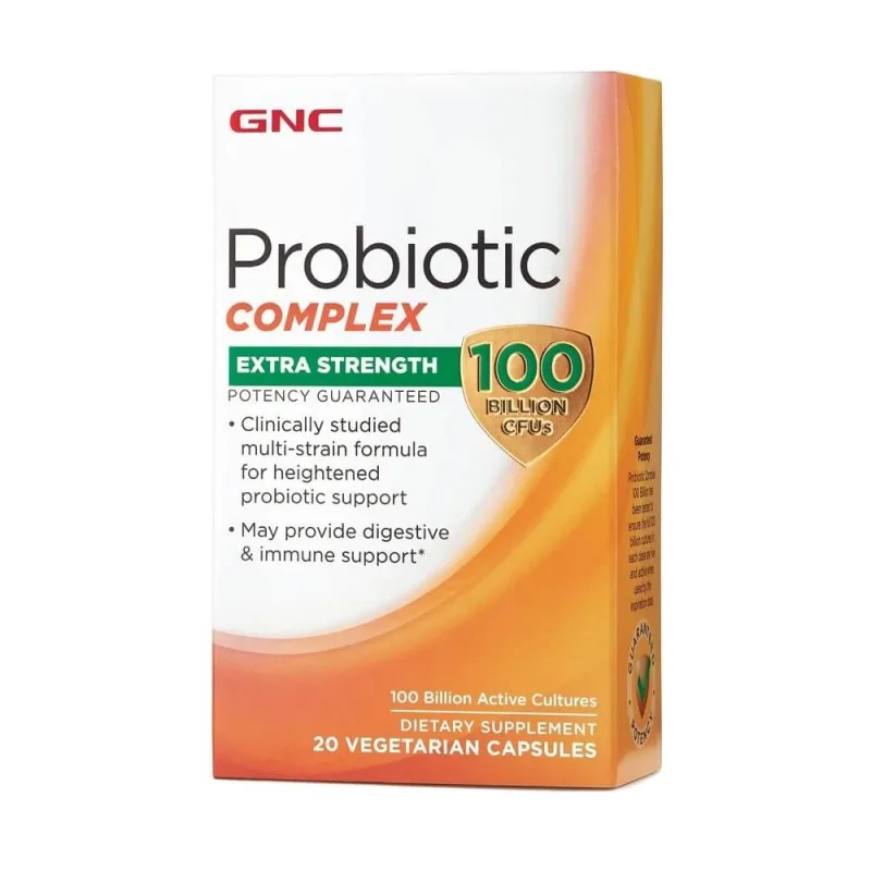 Probiotic Complex Extra Strength 100 Miliarde Culturi Vii (424632), 20 capsule, GNC — preț și oferte