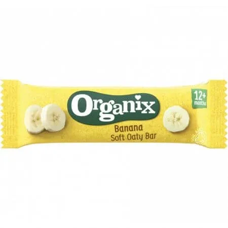 Batoane Bio din cereale cu ovaz integral si banane, +12 luni, 23 g, Organix — preț și oferte