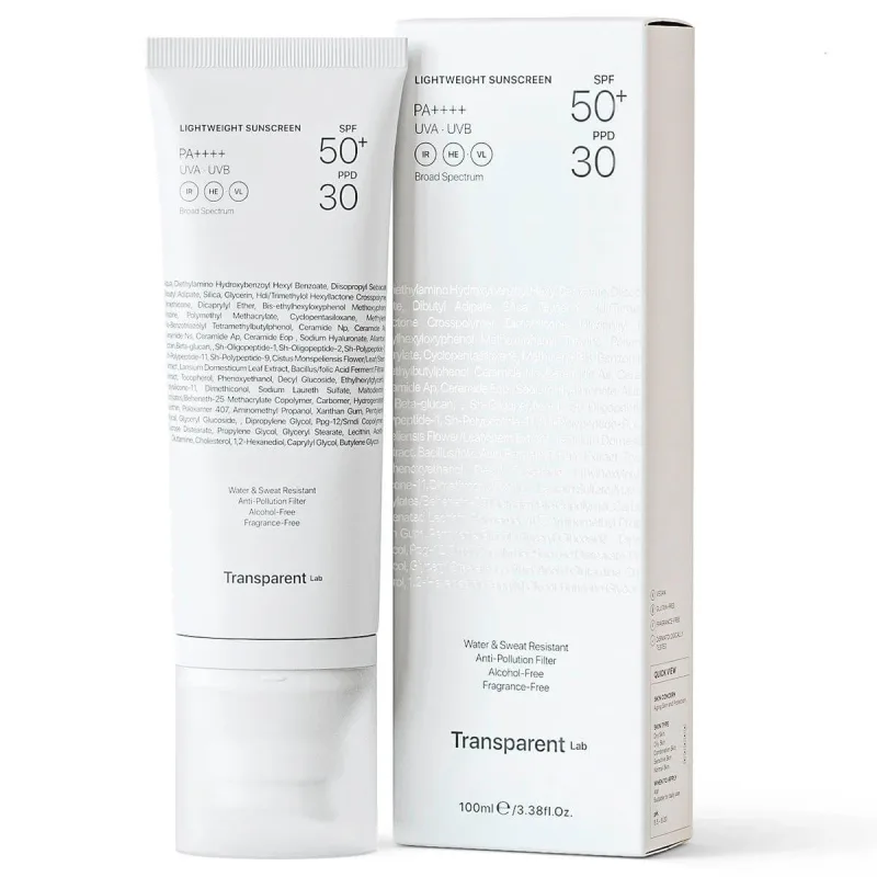 Crema de fata cu SPF50+ rezistenta la apa, 100 ml, Transparent Lab — preț și oferte