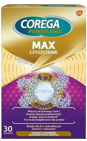 Corega Max Clean x 30 tablete efervescente, Gsk — preț și oferte