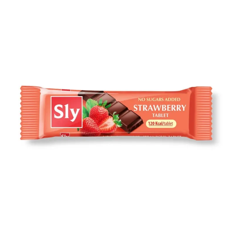 Tableta de ciocolata cu capsuni, 25g, Sly Nutritia SLY NUTRICIA — preț și oferte
