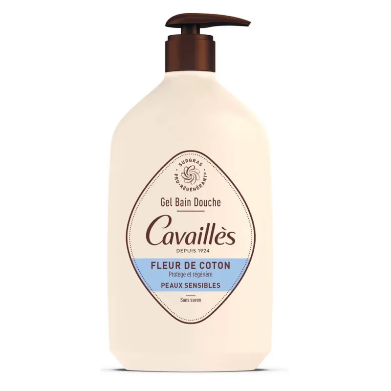 Lapte de duș cu floari de bumbac, 1000 ml, Roge Cavailles — preț și oferte