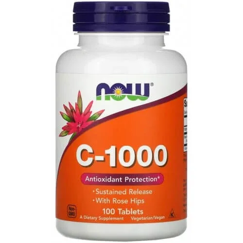 Vitamina C 1000 mg x 100 tb elib.prelungita, Now Foods — preț și oferte
