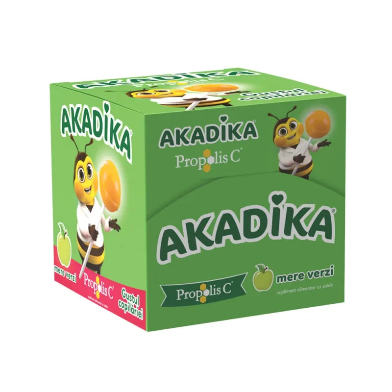 Acadele Akadika Propolis C cu mere verzi, 50 bucati, Fiterman Pharma — preț și oferte