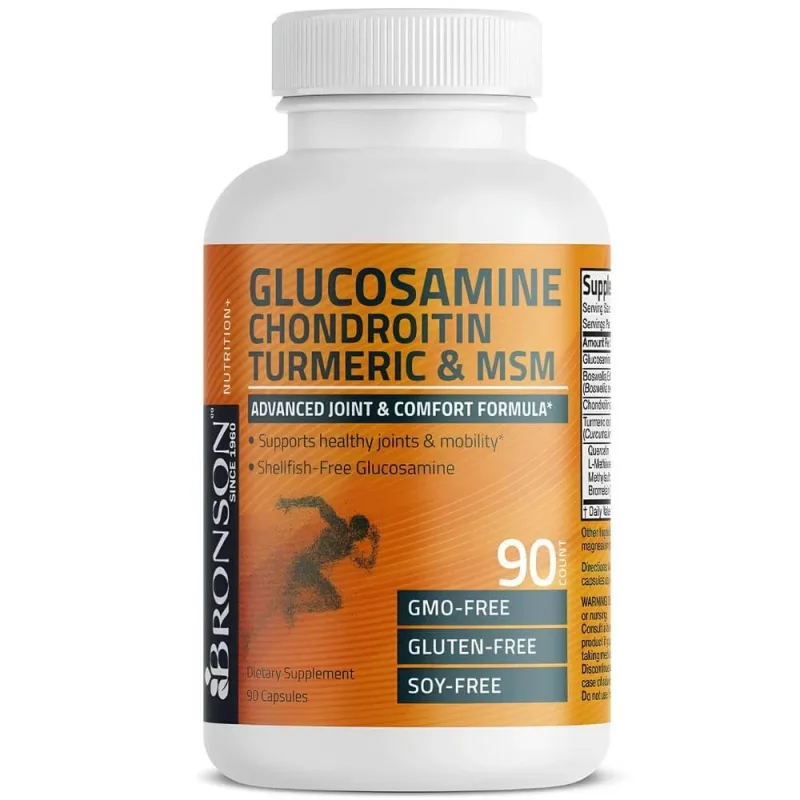 Glucosamine Chondroitin Turmeric & MSM, 90 capsule, Bronson BRONSON LABORATORIES — preț și oferte