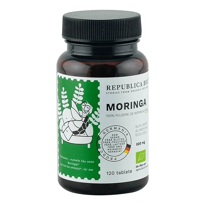 Moringa 500 mg, 120 tablete, Republica Bio — preț și oferte