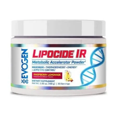 Pulbere pentru accelerarea metabolismului cu aroma de limonada de zmeura Lipocide IR, 168 gr, Evogen Nutrition — preț și oferte