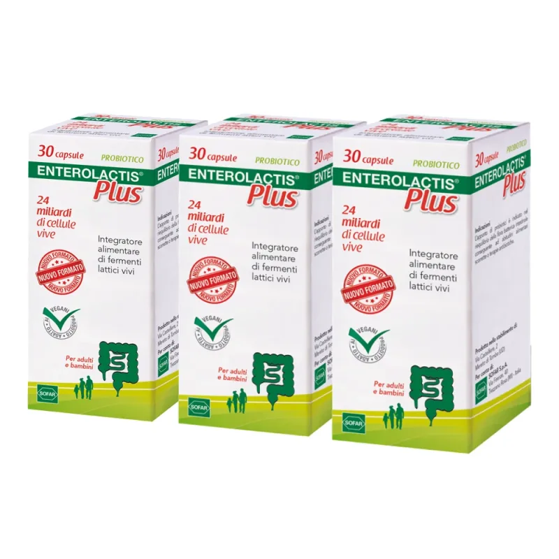 Pachet Enterolactis Plus, 3 x 30 capsule, Sofar — preț și oferte