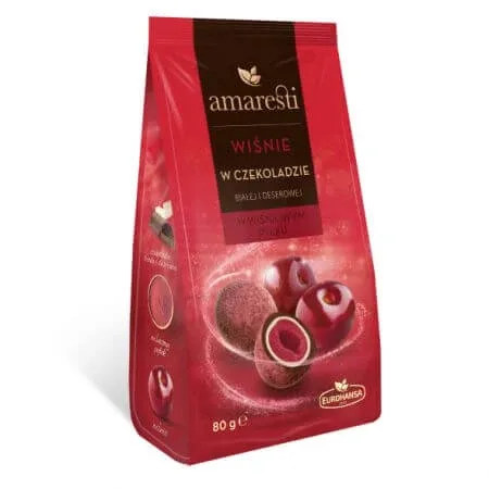 Cirese in mix de ciocolata alba si neagra Amaresti, 80g, Eurohansa — preț și oferte