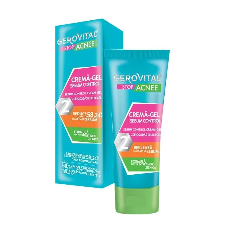 Crema gel sebum control 2 Stop Acnee, 50 ml, Gerovital FARMEC — preț și oferte