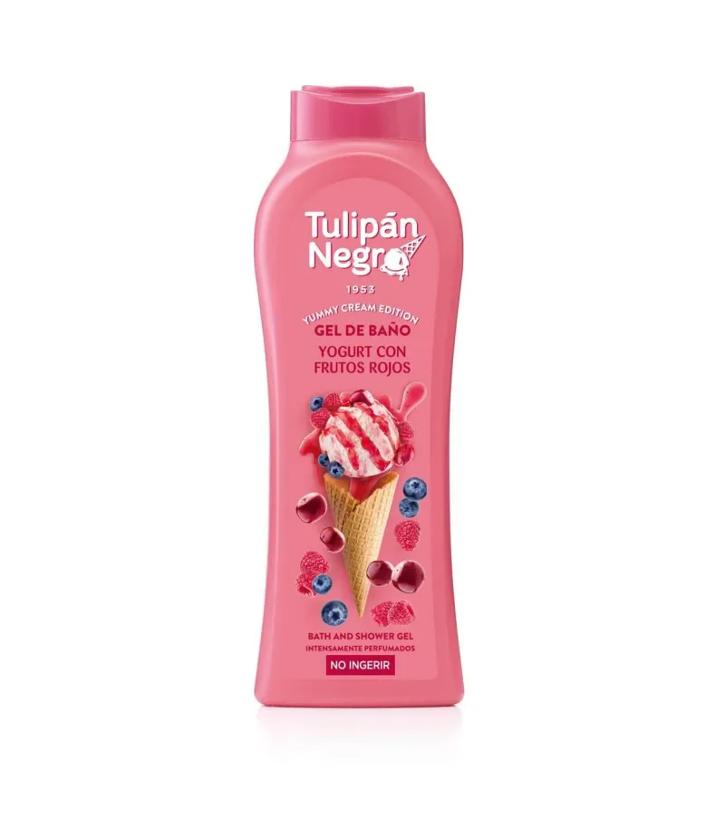 Gel de duș cu iaurt și fructe de pădure roșii, 650 ml, Tulipán Negro — preț și oferte