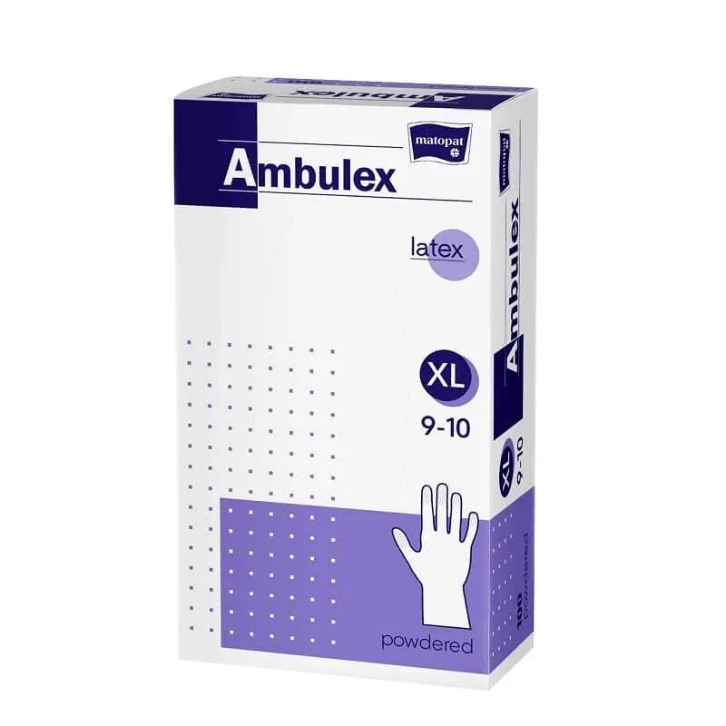 Mănuși examinare latex pudrate Extra Large, 100 bucăți, Ambulex — preț și oferte