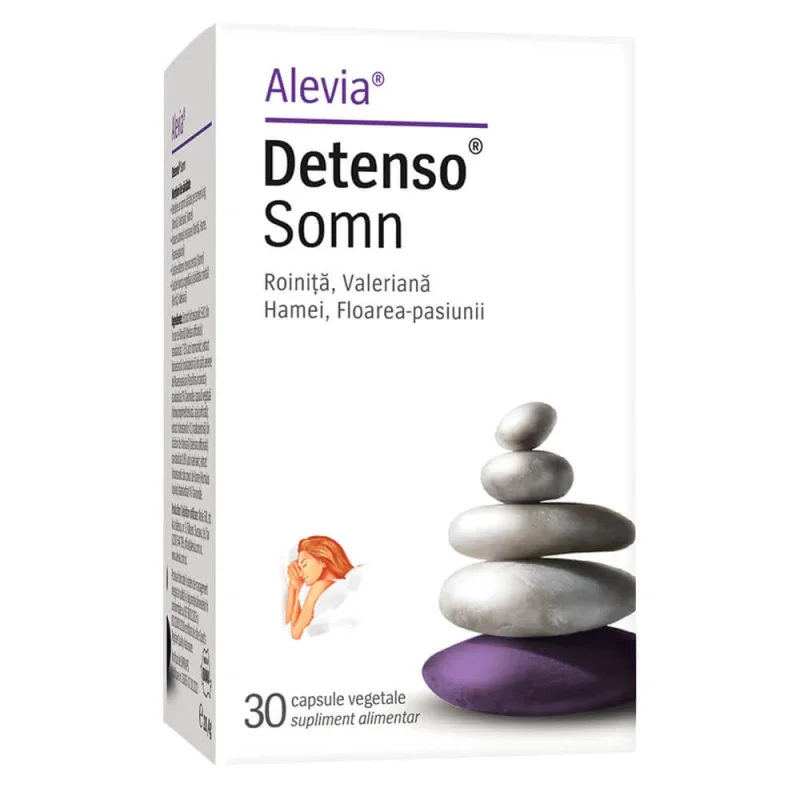 Supliment impotriva tulburarilor de somn Detenso Somn, 30 capsule, Alevia — preț și oferte
