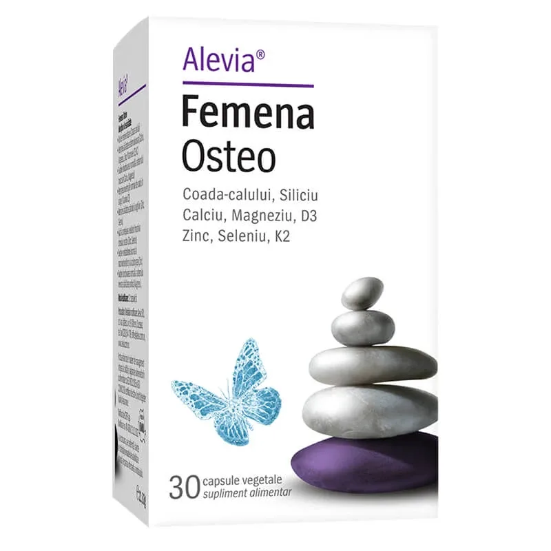 Femena Osteo Supliment pentru sanatatea sistemului osos in perioada menopauzei, 30 caspule vegetale, Alevia — preț și oferte