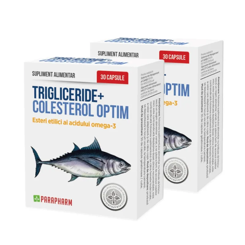 Pachet Trigliceride + Colesterol Optim, 2 x 30 capsule, Parapharm — preț și oferte