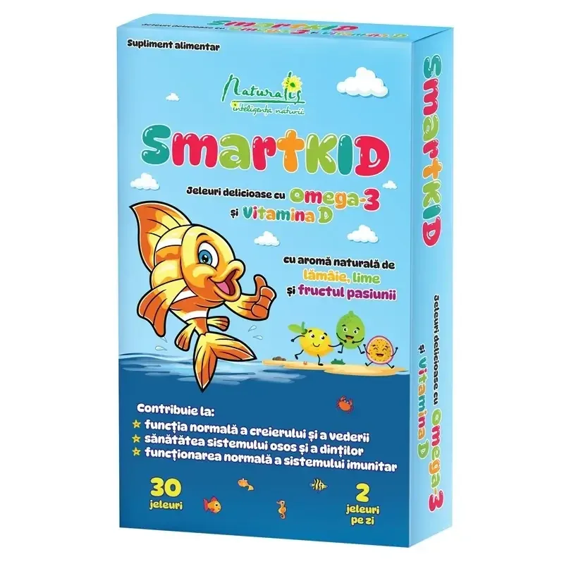 SmartKid – Jeleuri cu Omega-3 și Vitamina D, 30 capsule, Naturalis — preț și oferte