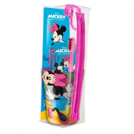 Set voiaj Periuta + Pahar + Pasta cu aroma de menta pentru copii Minnie Mouse, +3ani, Mr White — preț și oferte