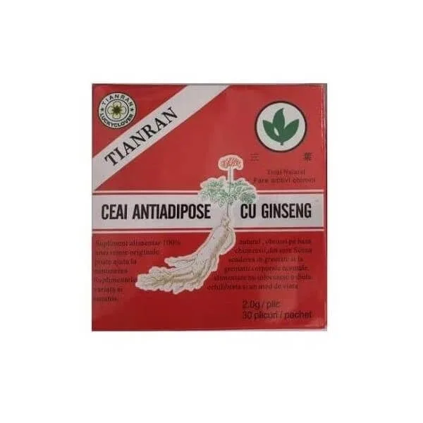 Ceai antiadipos cu ginseng, 30 pliculete, China — preț și oferte