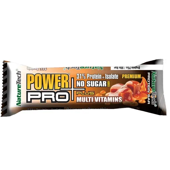 Baton energizant cu aroma de caramel Power Pro 31% Proteina, 1 buc, Nature Tech — preț și oferte