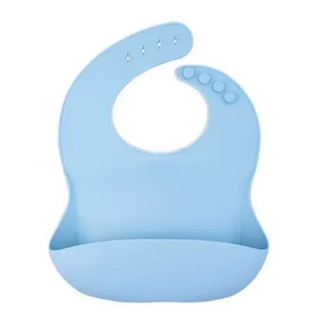 Baveta din silicon moale reglabila pentru bebelusi, Bleu, Oaki — preț și oferte