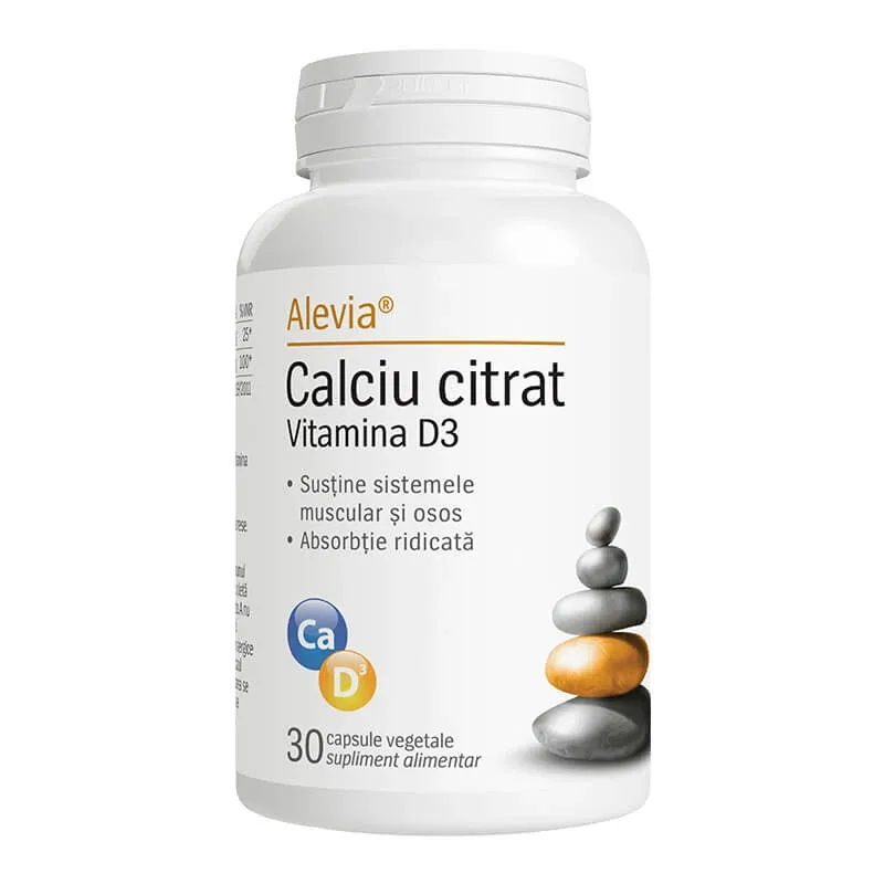 Calciu D3 Citrat, 30 capsule, Alevia — preț și oferte
