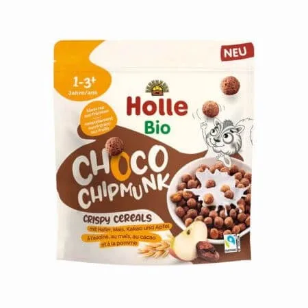 Cereale Bio crocante Choco ChipMunk, + 1 an, 125 g, Holle Holle Baby — preț și oferte
