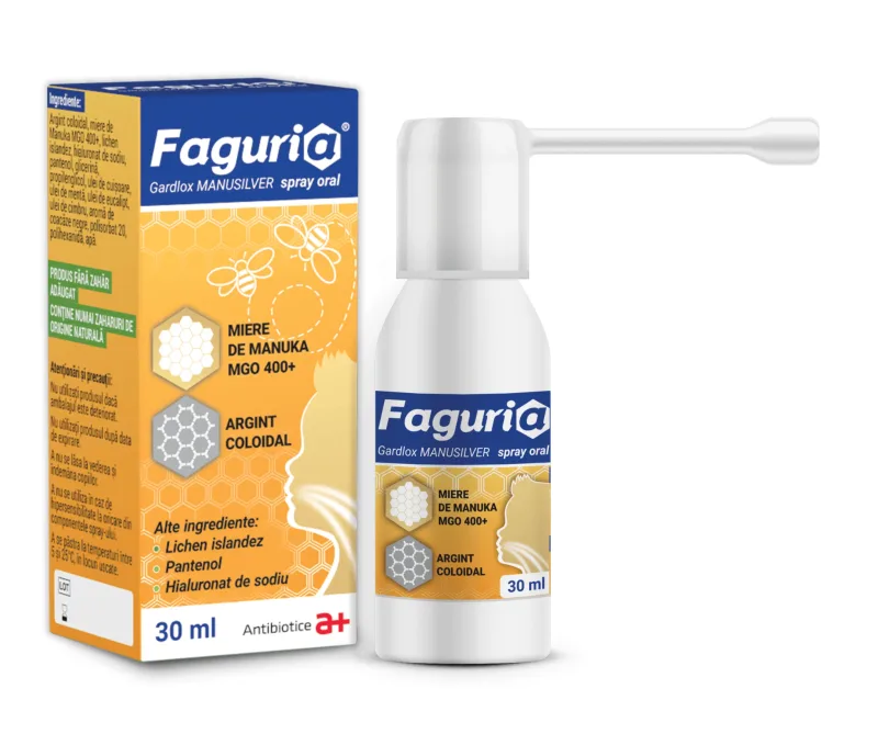 Faguria Gardlox Manusilver spray oral, 30ml, Antibiotice SA — preț și oferte
