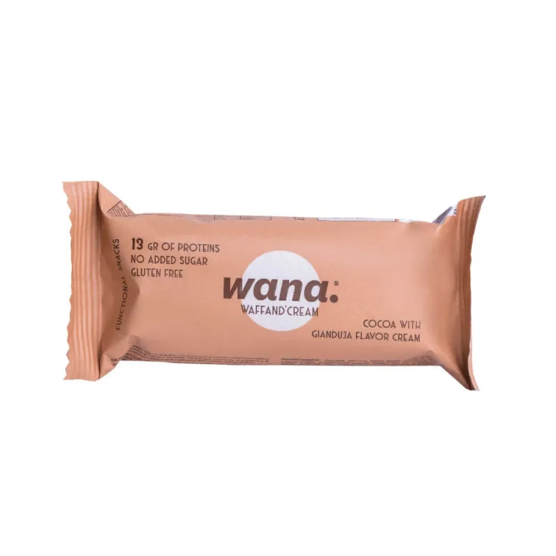 Napolitana proteica Wana Cocoa Chocolate and Gianduia, 43 g, Wana — preț și oferte