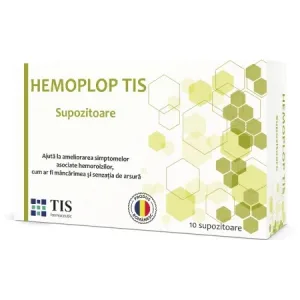 Supozitoare cu propolis Hemoplop Tis, 10 bucati, Tis Farmaceutic
