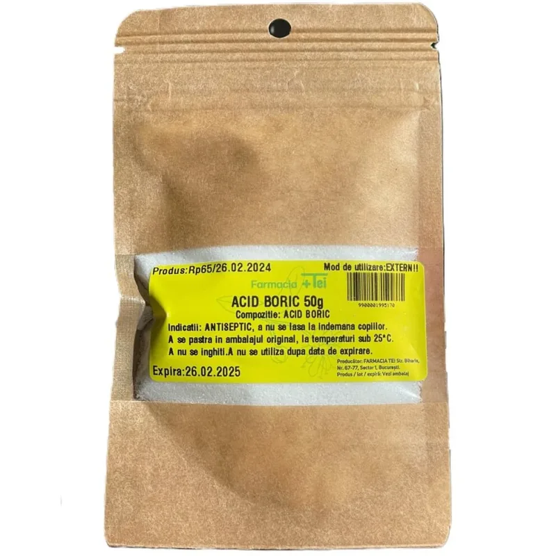 Acid boric, 50 g, Laborator Farmacia Tei — preț și oferte
