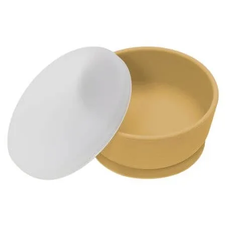 Bol din silicon cu ventuza si capac, 6 luni+, Honey, Appekids — preț și oferte