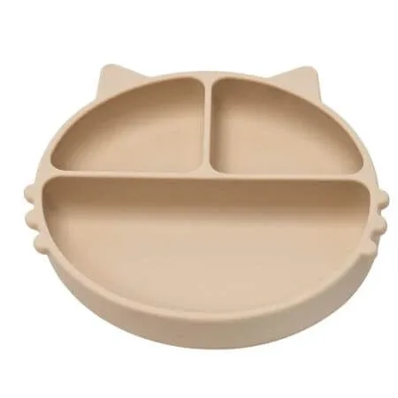 Farfurie compartimentata din silicon cu ventuza Kitty, 6 luni+, Bubble Beige, Appekids — preț și oferte