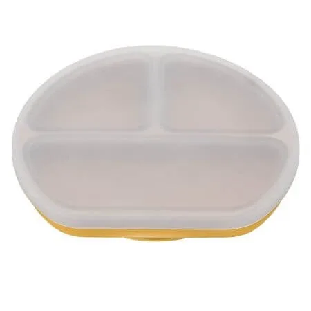 Farfurie compartimentata din silicon cu ventuza si capac, 6 luni+, Honey, Appekids — preț și oferte