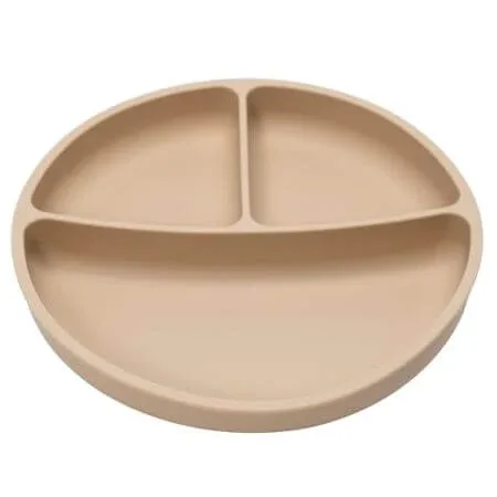 Farfurie compartimentata din silicon cu ventuza, 6 luni+, Bubble Beige, Appekids — preț și oferte