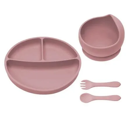 Set pentru diversificare din silicon Basic, 6 luni+, Old Rose, Appekids — preț și oferte